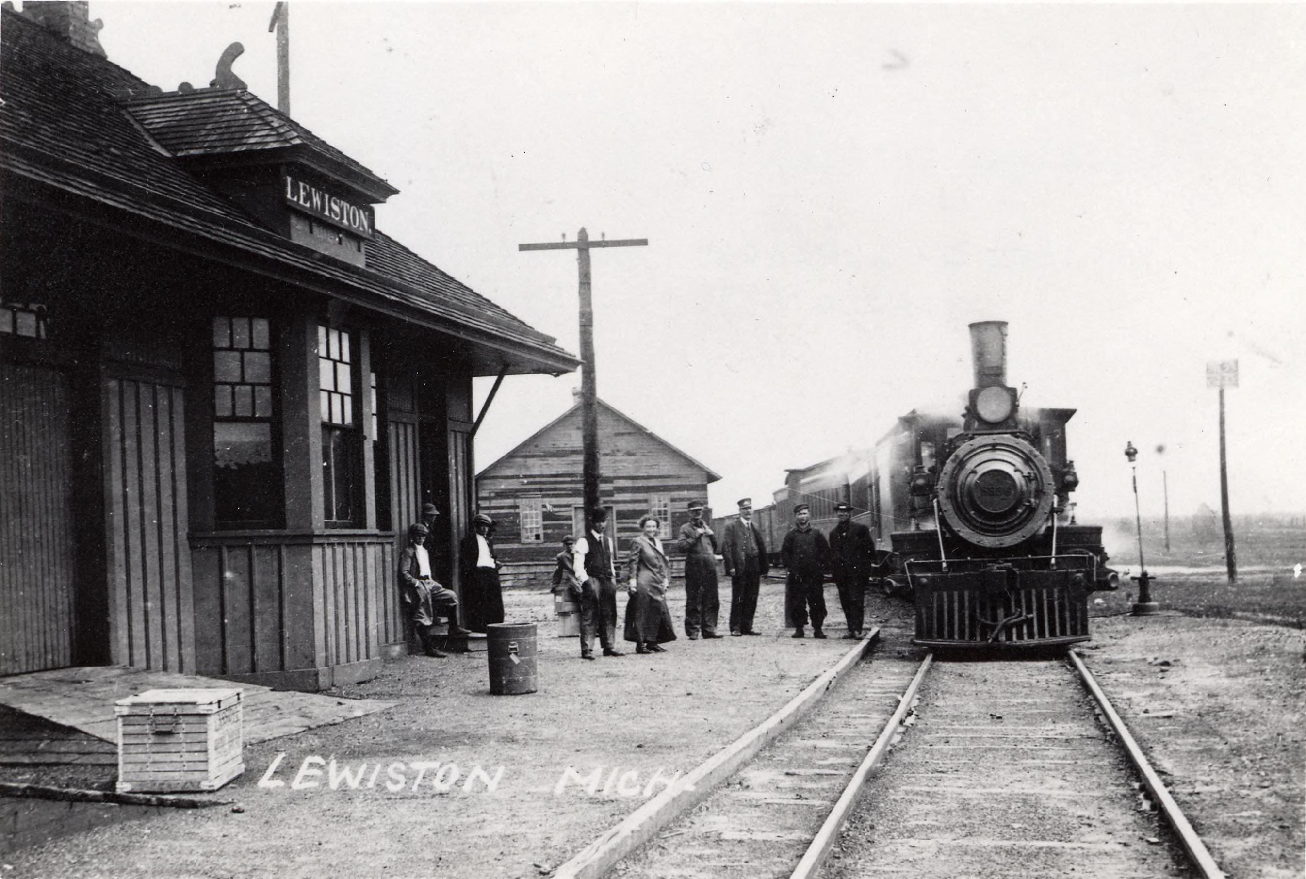 The depot in Lewiston, MI, 1912