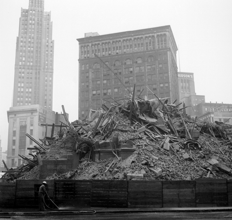 Detroit's city hall after its demolition