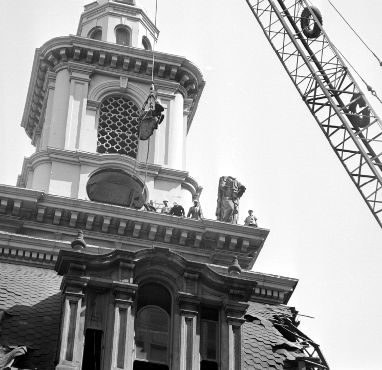 Detroit's City Hall during its demolition