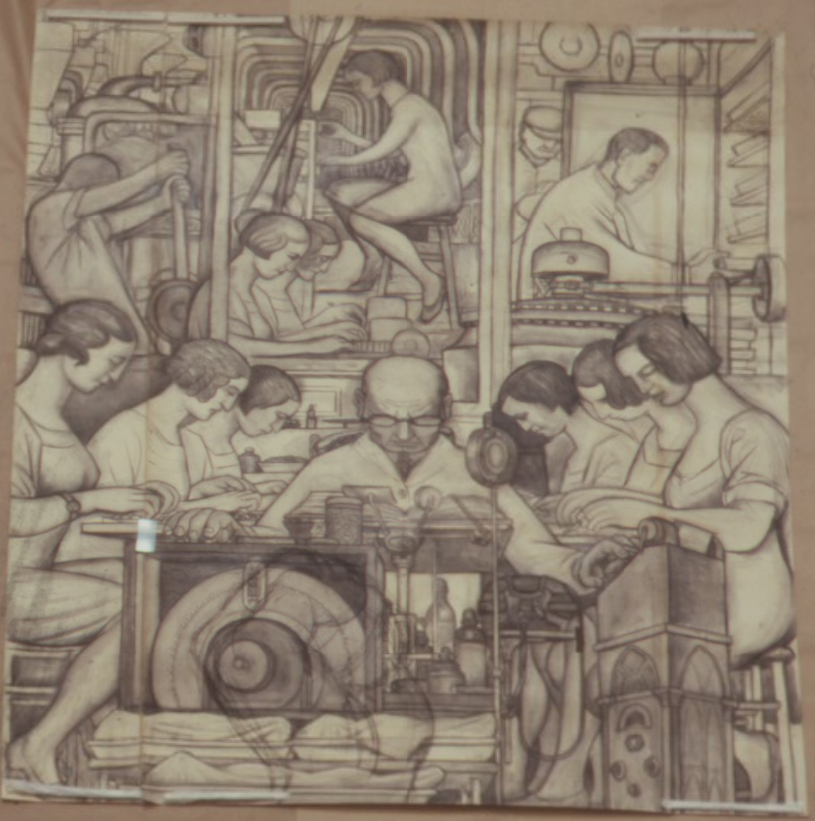 Sketches by Diego Rivera recovered from the basement of the Detroit Institute of Arts