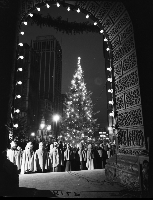 Christmas tree in downtown Detroit