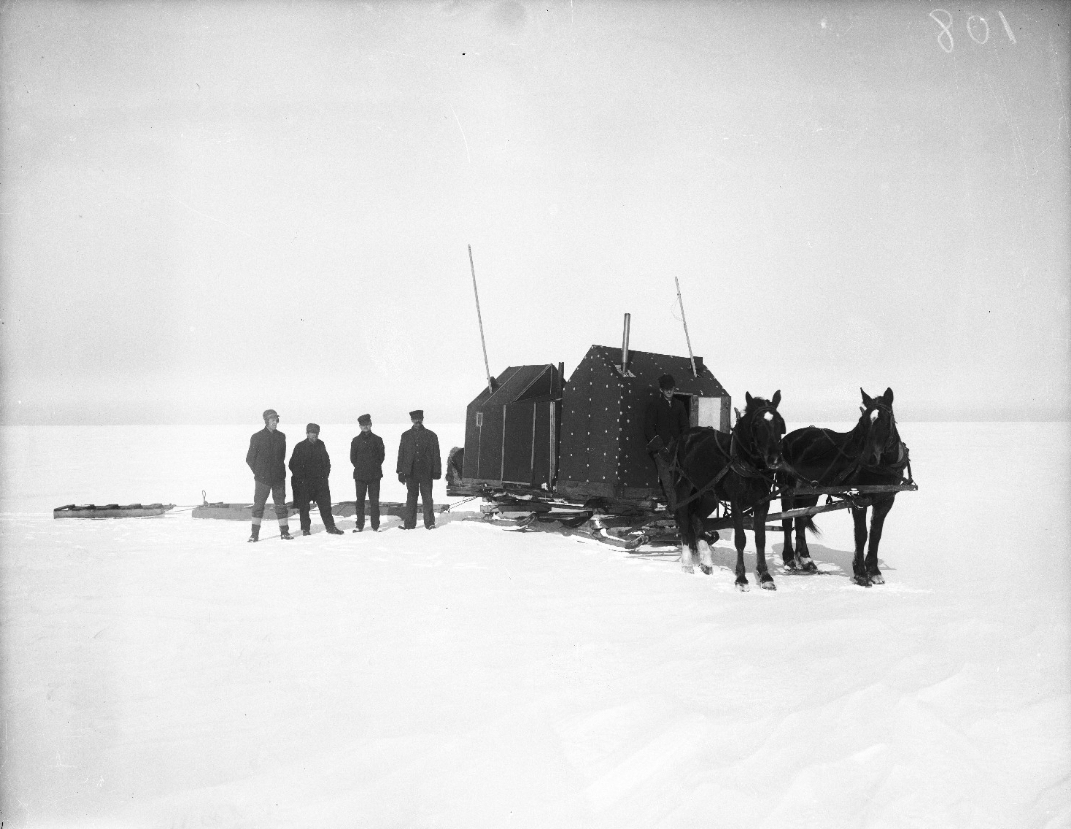 Ice fishing on Saginaw Bay