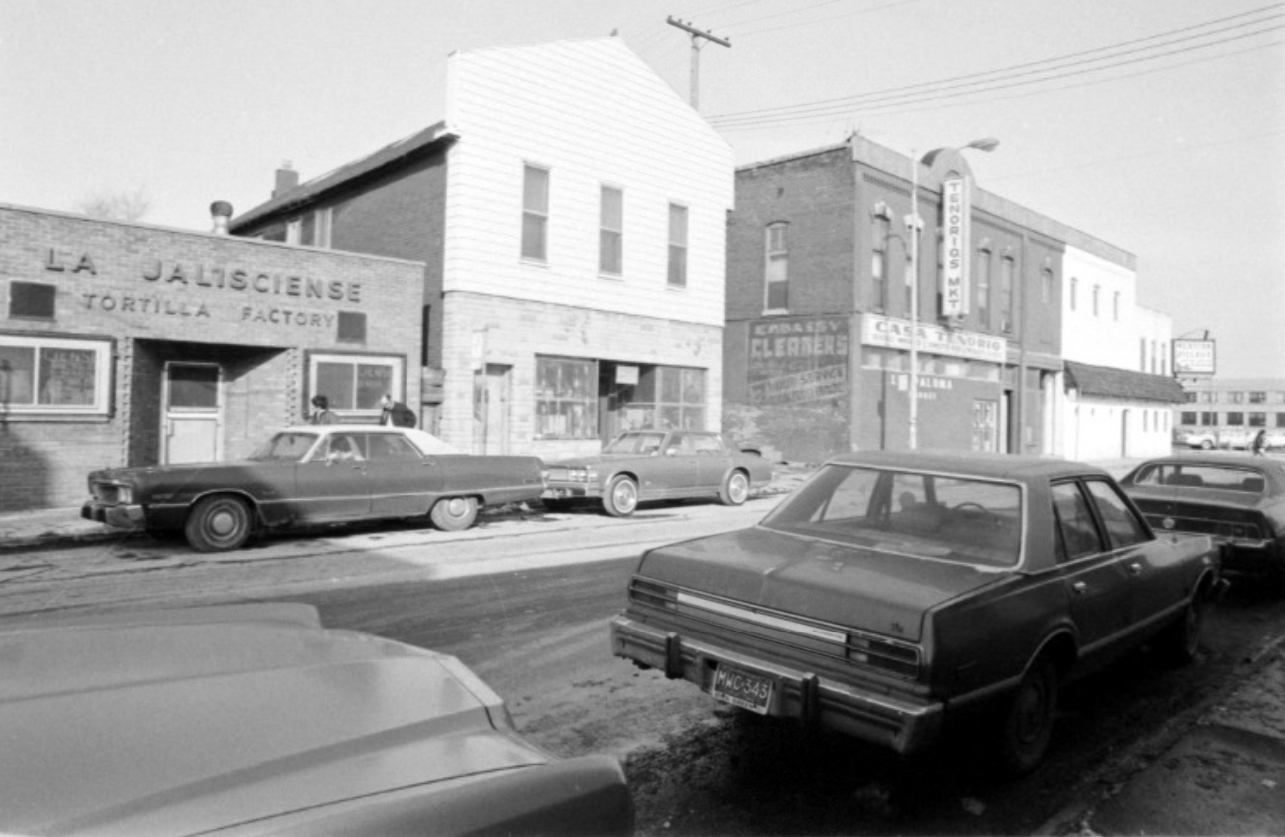 Street view in Mexicantown neighborhood in Detroit