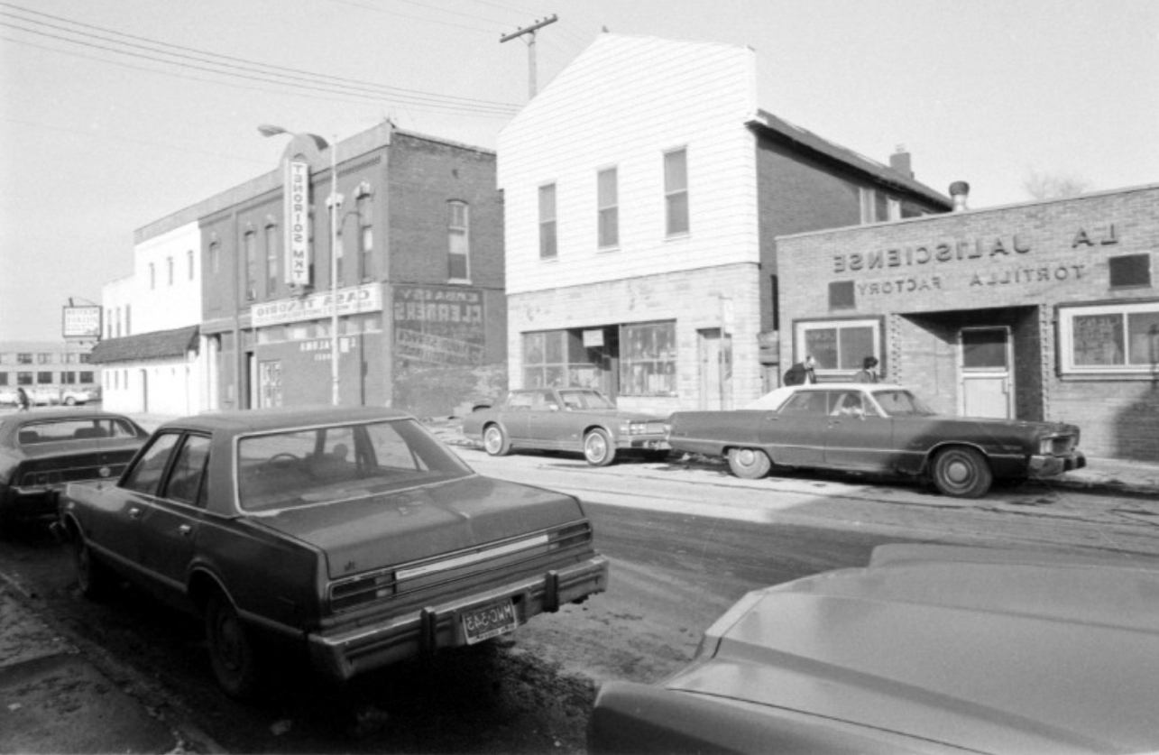 Street view in Mexicantown neighborhood in Detroit