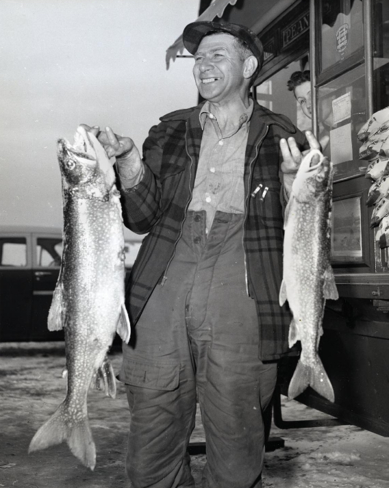 Millard Pitts, champion of the Higgins Lake Trout and Ice Festival