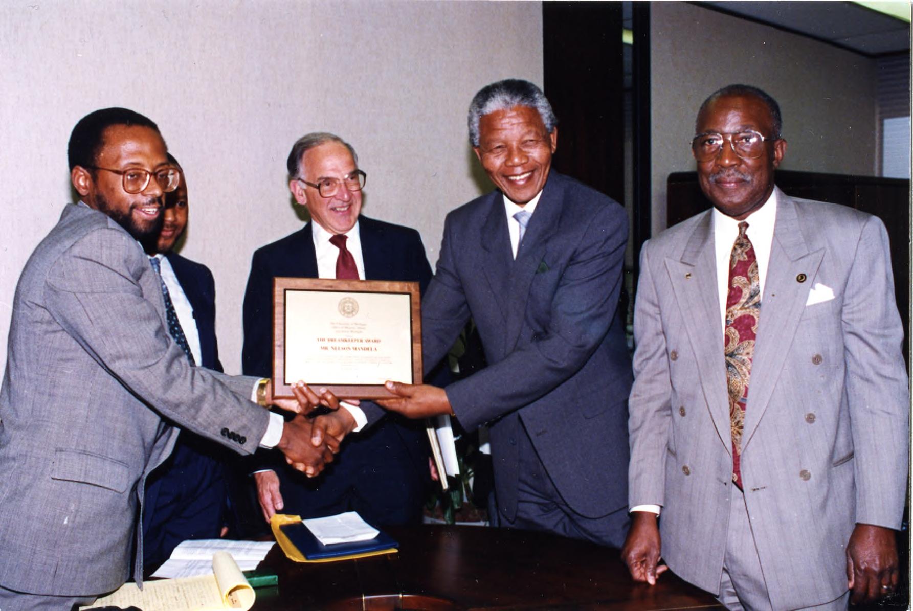 Nelson Mandela receiving an honorary degree