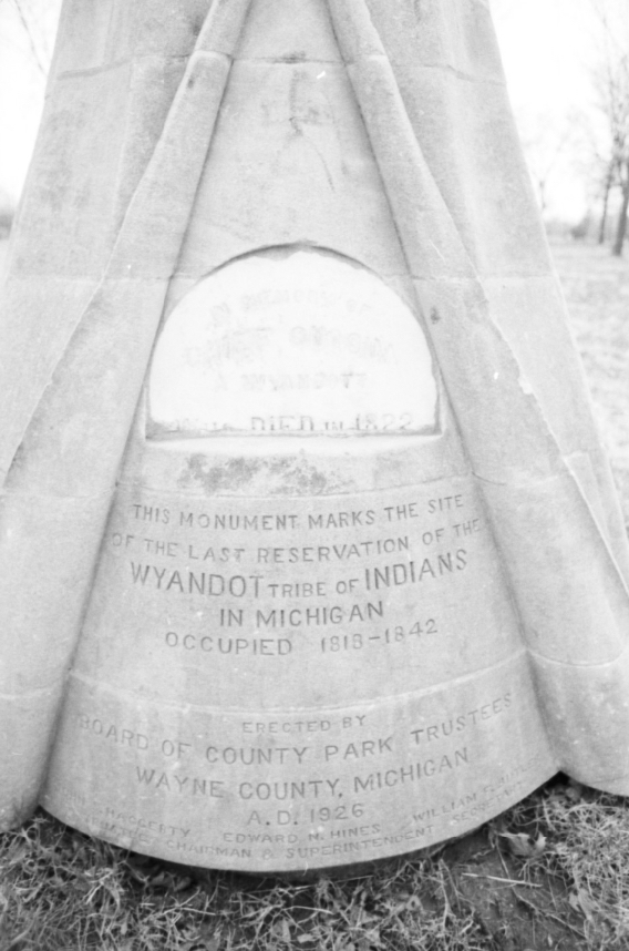 Monument marking the last Wyandot reservation