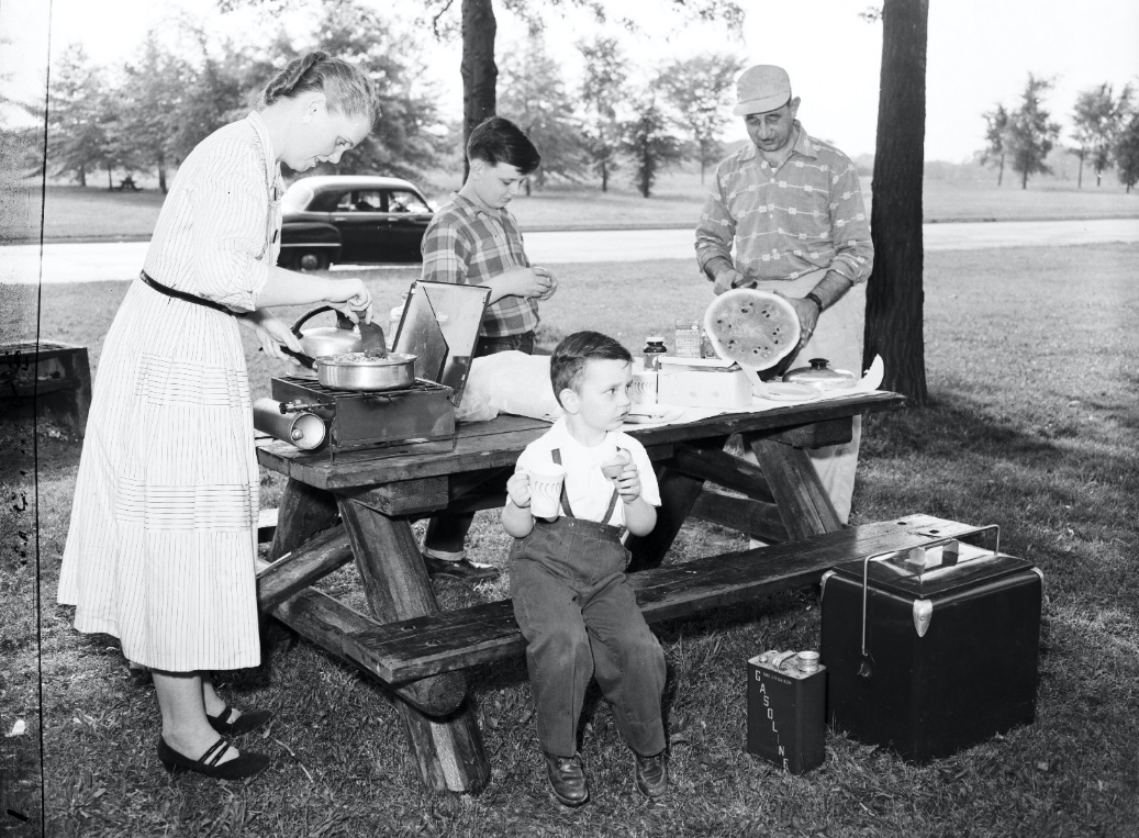 A family picnic, 1950s